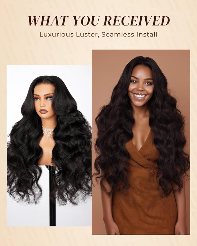Arabella Hair 13x6 Lace Front Wigs Human Hair 210% Density Glueless Wig Human Hair 100% Body Wave Human Hair Wigs 12A Pre Plucked Pre-Bleached Pre-Cut Glueless Wig (26inch,13x6 body wave)