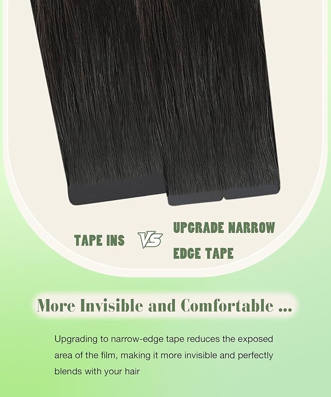 SURNEL Tape in Hair Extensions Human Hair 18inch Natural Black to Chocolate Brown and Caramel Blonde Tape in Hair Extensions 20pcs 50g(#1B/4/27-18)