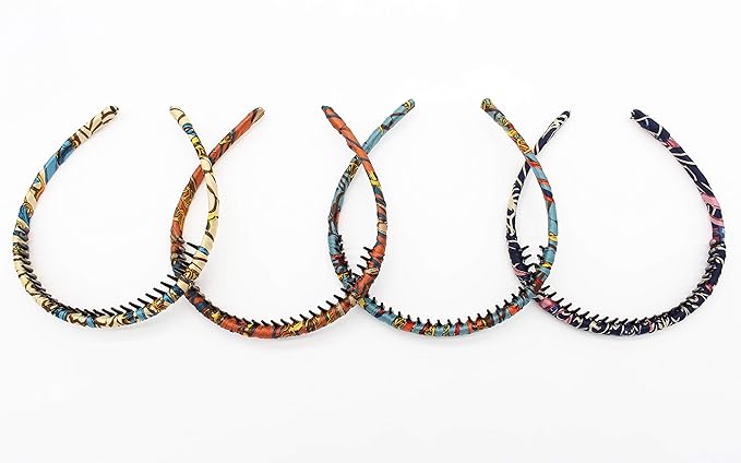 boho bandeau headbands hairband for women Non-slip hair bands Teeth Comb Hair Accessories Resin hair hoop (4 pcs)