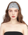 Grommet Headband for Women, Little Star Grey 23cm Hollow Out Elastic Hair Band, Eyelets Punk Grunge Stylish Hairband