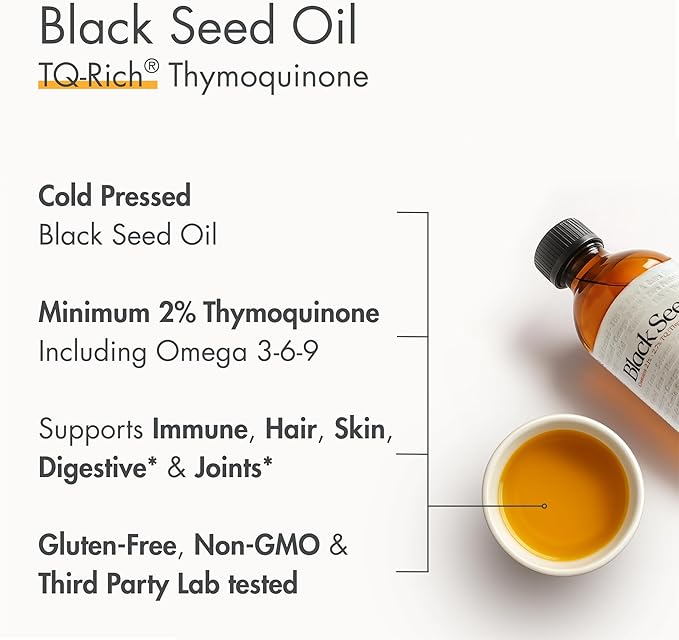adalin Black Seed Oil Organic Cold Pressed 8.4 fl oz with Travel Size Oil of Oregano 0.34 fl oz | Black Cumin Seed | Nigella Sativa | High Thymoquinone & Carvacrol | Glass Bottle | Gluten Free