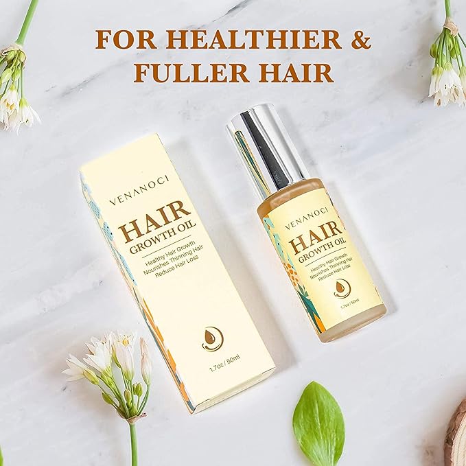 Hair Growth Oil with Rosemary & Biotin: Natural Hair Regrowth Serum for Women & Men – Anti Hair Loss & Thinning Treatment – Promotes Thicker, Fuller, Stronger, Healthier Hair – All Hair Types