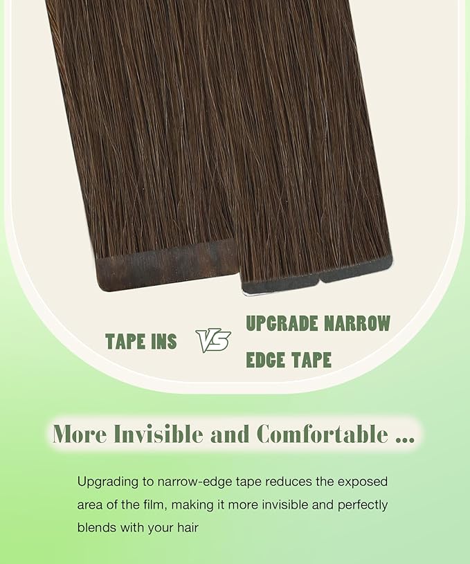 SURNEL Tape in Extensions Human Hair 22 inch #4 Chocolate Brown Tape in Hair Extensions 20 pcs 50g(#4-22)