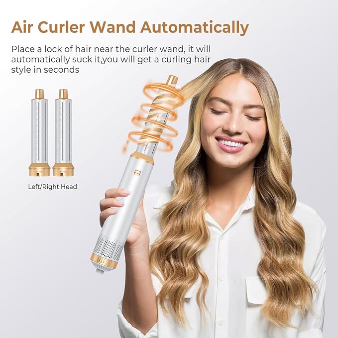 Blow Dryer Brush 5 in 1, Negative Ion Hair Dryer Brush Set Upgrade Hot Air Brush Air Styler Curling Wrap Air Curler, Curling Iron Hair Styling Tools As A Gift for Straight/Curl/Drying/Smoothing