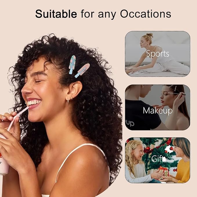 2 Pcs Cute fruit hair clip for Women Girls thick,thin hair.No Bend No Crease Hair Clips for styling sectioning hair barretters fine (Peach Soda)