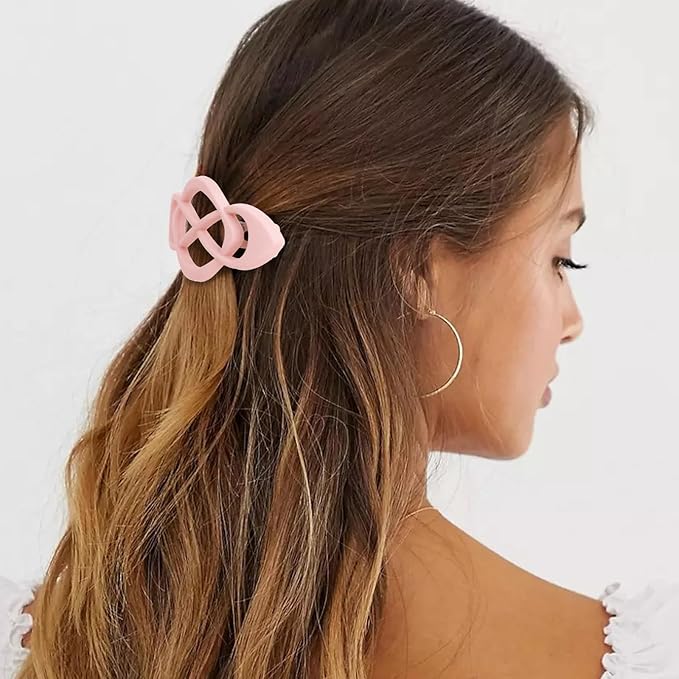 Amairver 4packs Hair Clips French Hair Barrettes for Women Pink Green Brown Black Accessories for Women Girls