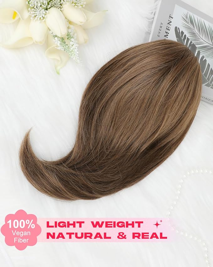 Ponytail Extension – 16” Claw Clip in Ponytail Hair Extensions Natural Soft Synthetic High Pony Tail Hairpieces for Women (Light Brown, 16 inch)