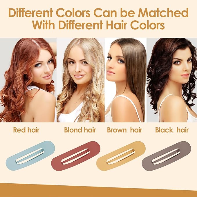 Small Flat Hair Clips for Women Lay Down Clips for Thin Hair Accessories 2.16 Inch 8pack