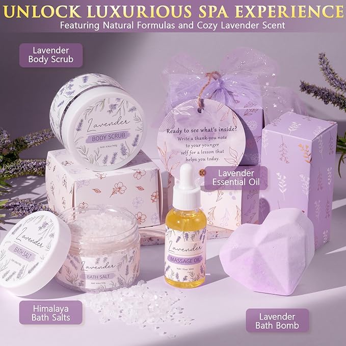 Christmas Gifts for Women & Teenage Girls, 10 Day Self Love Challenge to Unlock 10 Wrapped Spa Gift Baskets, Tween Teen Girl Trendy Stuff Bath Shower Sets Self Care Birthday Gifts Stocking Stuffers