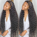 Deep Wave Lace Front Wigs Human Hair 180% Density Curly Lace Front Wig Human Hair Wet and Wavy Wig 13x4 HD Lace Frontal Wigs 20 Inch Glueless Curly Wigs for Black Women Pre Plucked