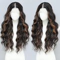 Synthetic Lace Front Wigs Pre Plucked Brown Skunk Stripe Wig 100% Futura Premium 13x4 HD Lace Wigs For Black Women 26 Inch Long Wavy Ready to Wear Beginner Friendly Daily Party Use