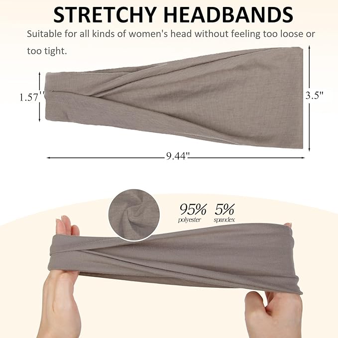 AKTVSHOW Headbands for Women Non-Slip Head Band for Women’s Hair Wide Thick Sweat Hair Bands, Trendy Hair Accessories for Women's Yoga, Workout, and Fashion