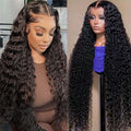 13x6 Deep Wave Lace Front Wigs Human Hair 200% Density HD Lace Front Wigs Human Hair Pre Plucked Natural Color Glueless Wig 100% Virgin Lace Front Wigs for Women（20inch）