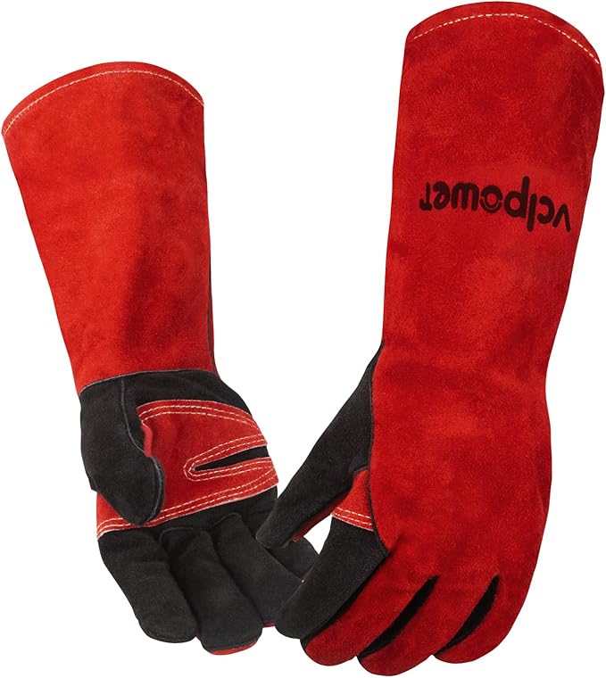 16 Inch Welding Gloves Heat Resistant 932°F for BBQ,Oven,Grill,Fireplace MIG,TIG,Stick Welding,Forging,Animal Handling(2XL)