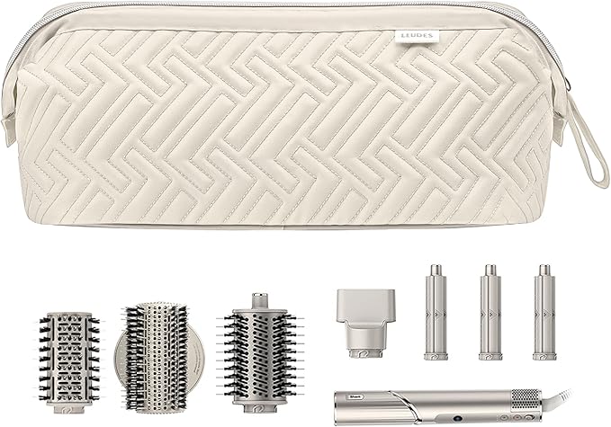 Leudes Hair Tools Travel Bag for Shark Flexstyle Carrying Case Portable Shark Hair Air Wrap Dryer Case Waterproof Dustproof Flat Curling Iron Travel Organizer (Beige)