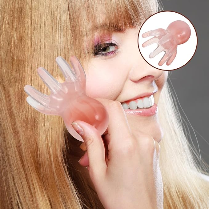 Octopus Claw Meridian Massager Comb 2Pcs Pink Resin Scalp Scraper Manual Hair Scalp Massager for Neck Back Relaxation and Acupressure Therapy