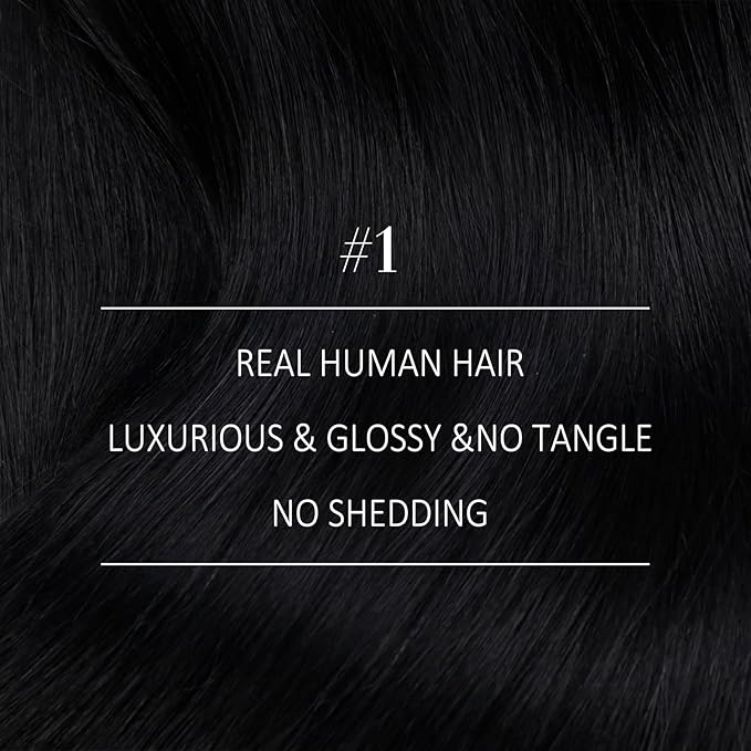YoungSee Human Hair Weft Extensions Black Sew in Hair Extensions Real Human Hair Jet Black Natural Hair Extensions Weft for Women 16Inch 100G