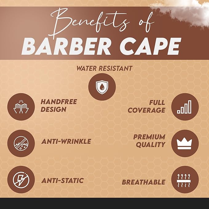 3lb Kids Cape (Ages 8–13) – Weighted Hair Cutting Barber Cape with Elastic Collar, Waterproof Salon Cape for Added Comfort, Perfect for Barber & Hairstylist (52 x 36 in)