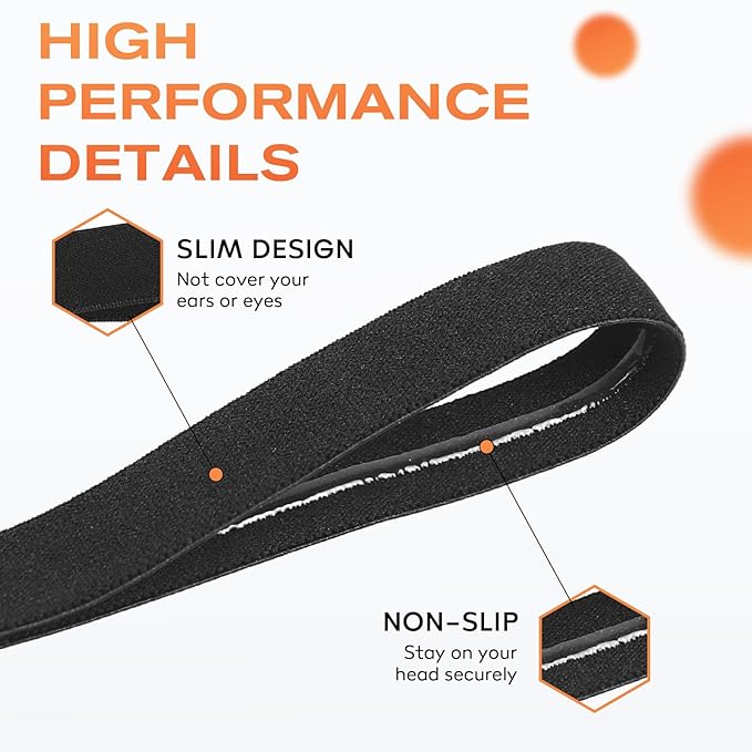Headbands for Women, 5 PCS Unisex Sports Hair Band, Thin Hair Band Boys & Children, Elastic Headband Men's Sports Non-Slip Headbands, Thin Hair Bands for Football, Yoga, Running