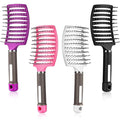 Patelai 4 Pcs Hair Brush, Detangler Curved Vented Brushes for Women Men, Curved Vented Wet Dry Styling Brushes for Curly Long Thick Thin Tangled Hair, Blow Drying Brush, 4 Color