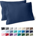 Bare Home Microfiber Pillow Cases - Standard/Queen Size Set of 2 - Cooling Pillowcases - Double Brushed - Dark Blue Pillowcases 2 Pack - Easy Care (Standard Pillowcase Set of 2, Dark Blue)