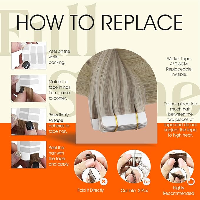 Full Shine Blonde Tape in Hair Extensions Color 18/22/60 Tape ins Extensions Human Hair 22 Inch Long Hair Extensions Real Human Hair Tape ins Seamless Human Hair Double Sided Tapes 50Gram 20Pcs