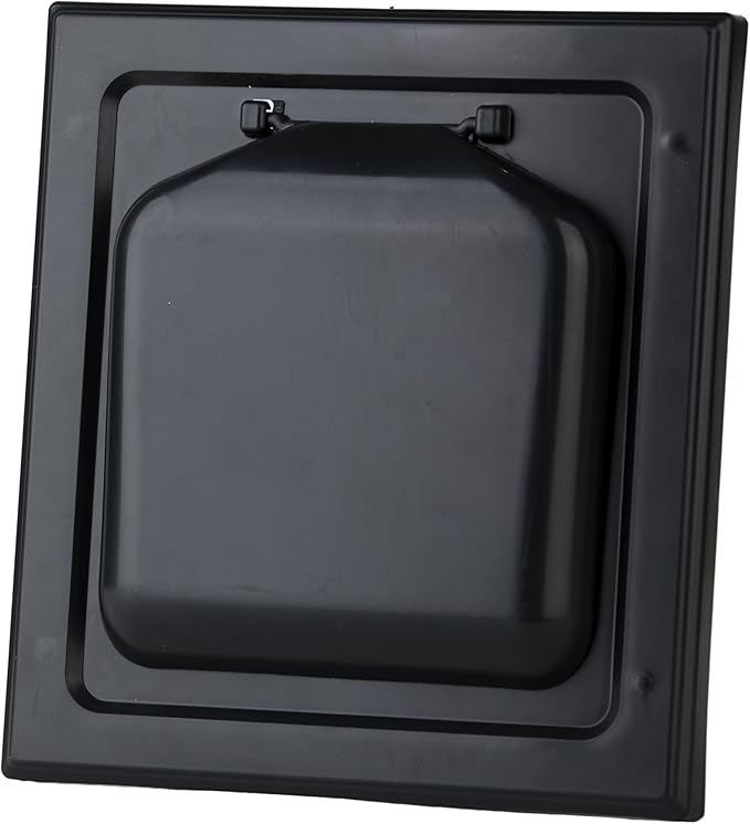 NO-PEST VENT, Exclusive Dual Door Dryer Vent Cover Outdoor 4 inch with Collar, Made in USA w Highest UV Resistant Plastic in any Outdoor Vent Cover (Onyx, 4" Plastic WIth Collar)