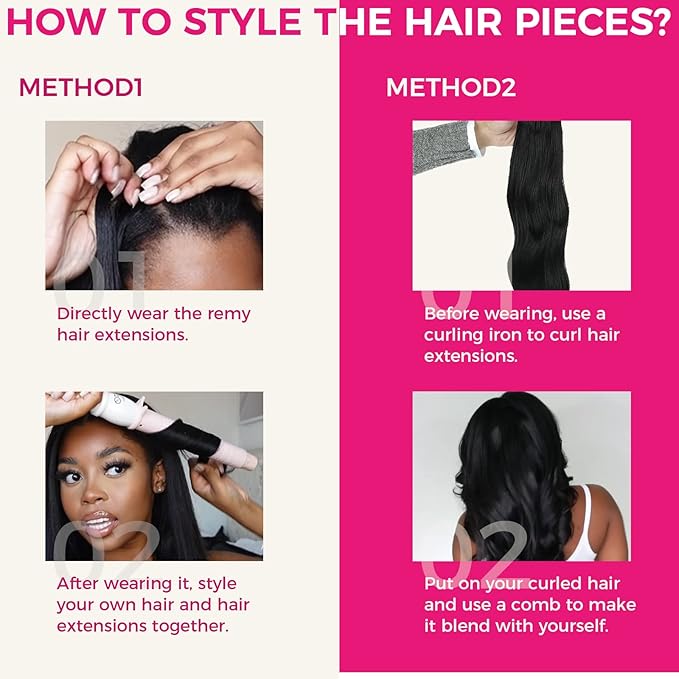 Lashey Kinky Straight Clip in Hair Extensions for Black Women, 18 Inch 7pcs 120g #1B Natural Black, Clip in Hair Extensions Real Human Hair Lace Clip Ins Thick Human Hair
