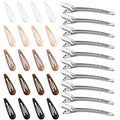 30 Pack Hair Clips for Women Styling - 10 Pcs 3.5" Sectioning Duckbill Clips + 20 Pcs 1.89" Snap Clips | Metal Barrettes for Thin Hair, Girls Hair Accessories (Non-Slip)