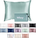 Blissy Silk Pillowcase - 100% Pure Mulberry Silk - 22 Momme 6A High-Grade Fibers - Silk Pillow Cover for Hair & Skin - Regular, Queen & King (Mint, King)