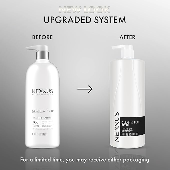Nexxus Clean and Pure Clarifying Shampoo, With ProteinFusion, Nourished Hair Care Silicone, Dye And Paraben Free 33.8 oz