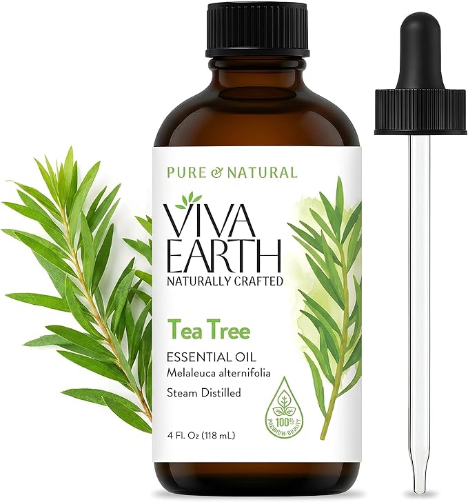 Tea Tree Essential Oil – Pure and Natural Tea Tree Aroma for Diffusers, Aromatherapy, Hair and Scalp Care, Skin Care, Massage Oils, Soap and Candle Making – with Dropper, 4 oz