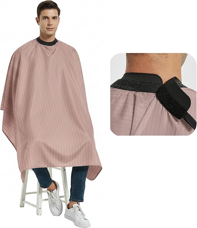 Salon Hair Cutting Cape with Soft Silicon Neck Collar, Professional Anti-static Barber Cape