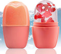 XHJRI Ice Face Roller Massager,Ice Cube Roller for Face, Eyes and Neck Naturally Conditioning and Skin Care,De-Puff Eye Bags,Reduce Migraine Pain,Reusable Massage Silicone Ice Mold (New Pink)