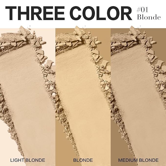 Root Touch Up Hair Color – 3 Color Blendable Hairline Powder for Gray Coverage, Root Cover Up & Thinning Edges – 48H Sweat Resistant, Natural Finish for Women & Men – Blonde