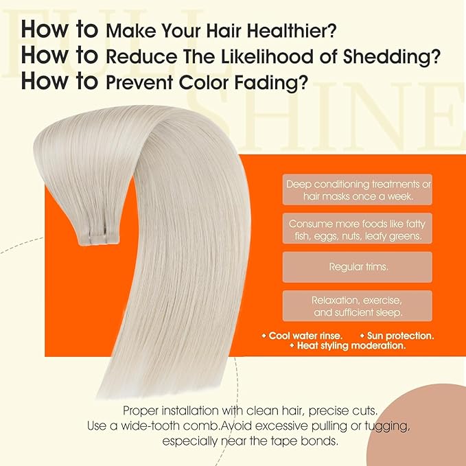 Full Shine Intact Tape Ins Human Hair Extensions Blonde Injection Tape in Hair Extensions Human Hair 18Inch Seamless Remy Skin Weft Cuticles Aligned for Women Daily Office Look 50Gram 20Pcs