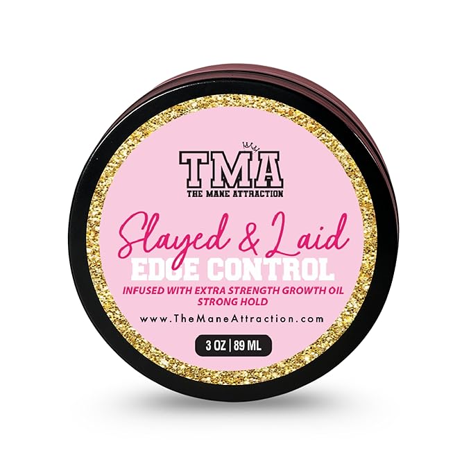 The Mane Attraction Edge Control Gel – 3oz | Flake-Free, Strong Hold Growth Gel for Natural Hair | Smooth, Sleek Edges Without Residue or Grease
