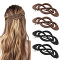 Hair Barrettes for Women 4packs Hair Clips French Barrette Khaki and Black Clip Stylish Accessories for Women Girls