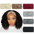 DRESHOW 6 Pack Turban Wide Headbands for Women Headwraps Knotted Elastic Yoga Workout Solid Color Hair Accessories