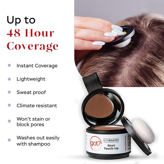 Got? Roots - Root Touch Up Hair Color, Brow, Beard, Hairline & Bald Spot Concealing Powder - Gray Root Coverage for Women & Men - 0.14 OZ Tub (Light Blonde, Pack of 2)