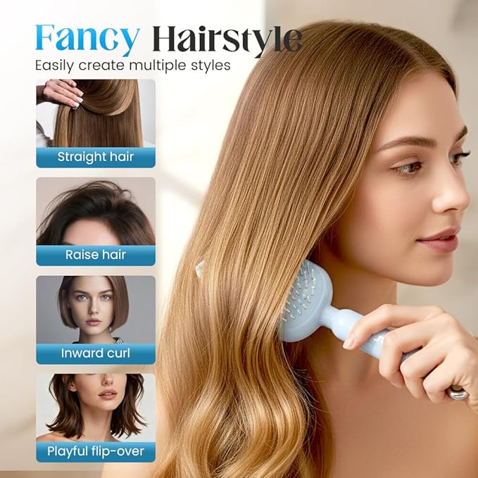 Retractable Cushion Massage Comb, 2026 New Self Cleaning Hair Brush, Anti Static Self Cleaning Hair Brush for Women Men (White)