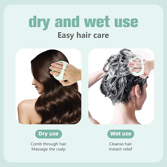 Scalp Massager Shampoo Brush,Scalp Dandruff Removal with Soft Silicone Bristles,Wet & Dry Scalp Care Head Scrubber Hair Washing,Hair Brush for Scalp Exfoliator,Comfortable for All Hair Types,White