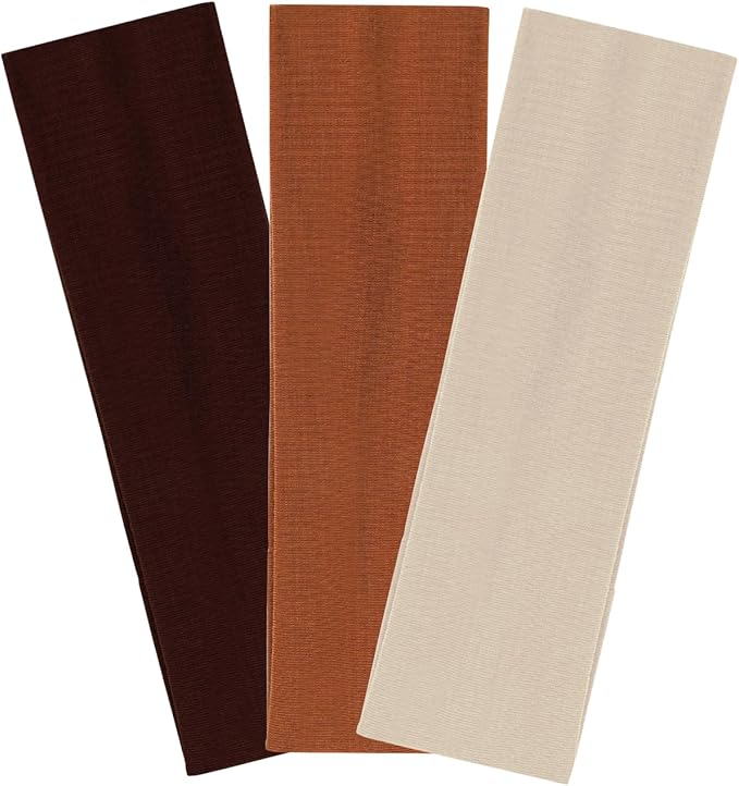 3PCS Headbands for Women Non Slip Elastic Sweat Hairbands Fashion Sports Hair Bands Soft Cloth Fabric Stretchy Headband for Workout Yoga Running