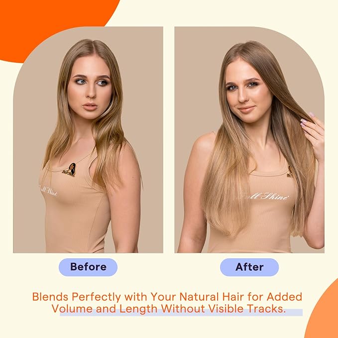 Full Shine Tape in Hair Extensions Human Hair 20 Inch Ombre Color 3 Fading to 6 Brown and 22 Blonde Balayage Straight Remy Human Hair Tape in Extensions 20 Pieces Soft and Silky 50 Grams Add Length