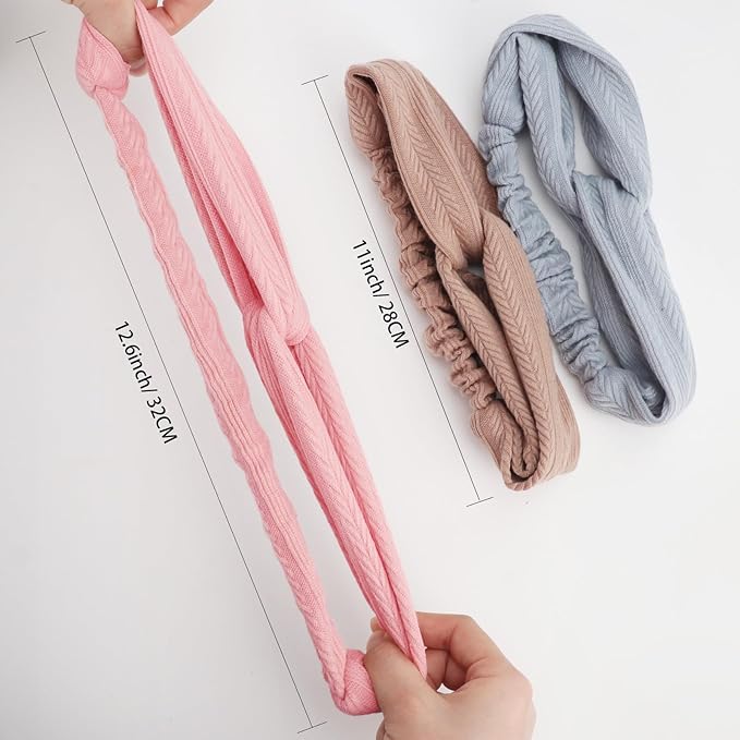 Elastic Knotted Headbands for Women Cloth Head Hair Bands for Women's Hair Non Slip Boho Wrap Twisted Hair Accessories