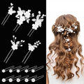 15Pcs Silver Pearl Hair Pins for Wedding Bridal White Flower Hair Pins Decorative, Silver Hairs Accessories Flower Pearl Hairs Clips Gifts for Women, Bridesmaid, Bridal, SilverA