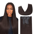 Lashey Seamless Clip in Hair Extensions Human Hair 150g 9pcs #2 Dark Brown Straight 20 Inch Clip in Hair Extensions with PU Soft Invisi Edge for Women