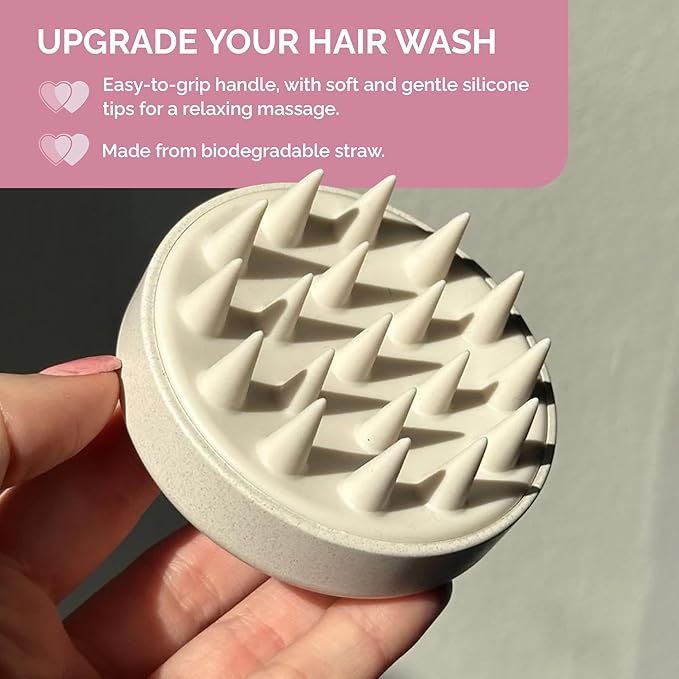 FUL Beige Scalp Massager with Super Soft Silicone Brush for Hair Growth and Exfoliating Scalp, Ideal Scalp Massager Hair Growth Tool and Scalp Brush for Stimulating Hair and Cleansing