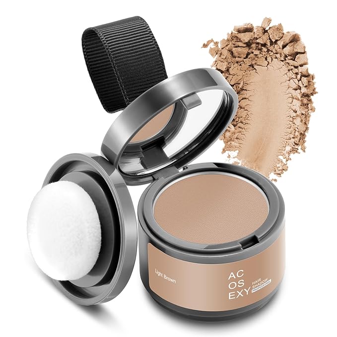 Root Touch Up Hair Powder, Instantly Root Cover Up Hairline Shadow Powder,Hairline Powde for Women Eyebrows, Gray Hair Coverage Touch Up For Men Beard Line,Bald Spots (Light Brown)