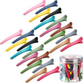 Geosar 24 Pcs Hair Sectioning Clips, Duck Billed Accessories for Styling, Plastic Hair Clips with Container, 2.95 Inch, Colorful, for Women(Colorful)